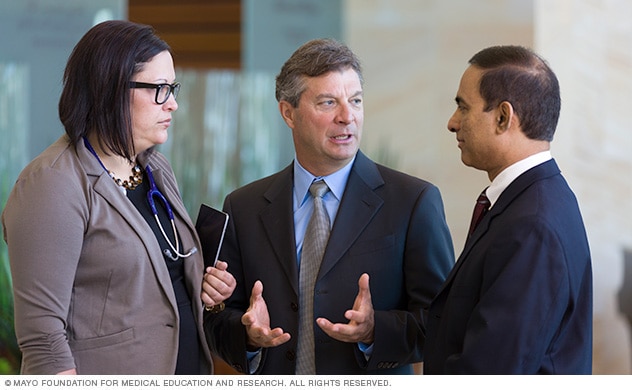 A team of doctors in a discussion
