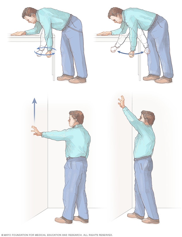 Illustration showing shoulder exercises