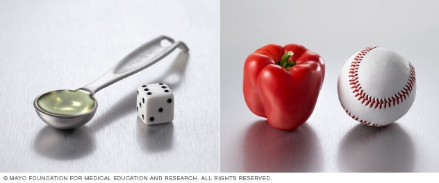 Examples of portion control cues, including a spoon